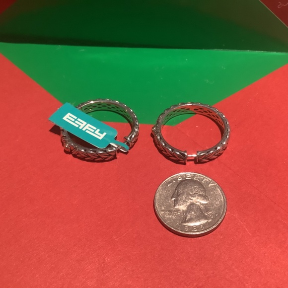 Sterling Silver & 18K Rose Gold Hoop Earrings, EFFY - Picture 9 of 11